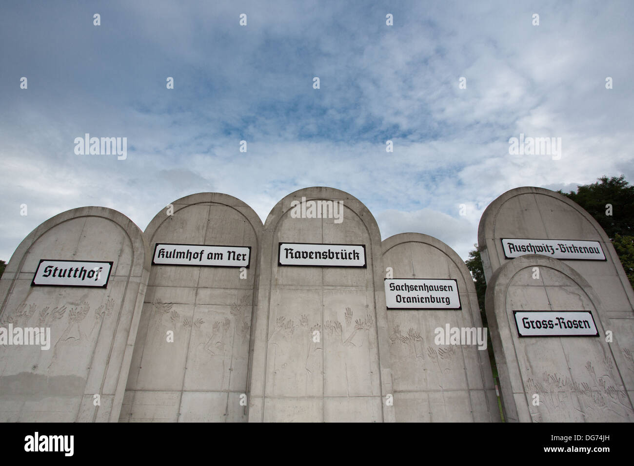 Radegast Station - das Denkmal der Juden aus Lodz, die während des Krieges gestorben. Es wurde während des zweiten Weltkrieges gleich hinter der Boun gebaut. Stockfoto