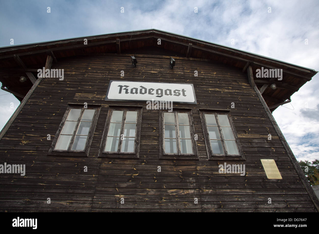 Radegast Station - das Denkmal der Juden aus Lodz, die während des Krieges gestorben. Es wurde während des zweiten Weltkrieges gebaut. Stockfoto