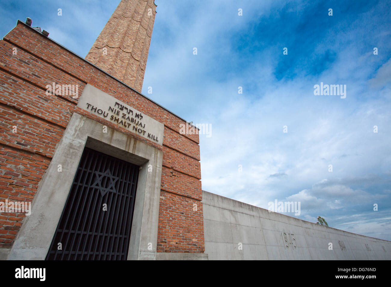 Radegast Station - das Denkmal der Juden aus Lodz, die während des Krieges gestorben. Es wurde während des zweiten Weltkrieges gebaut. Stockfoto