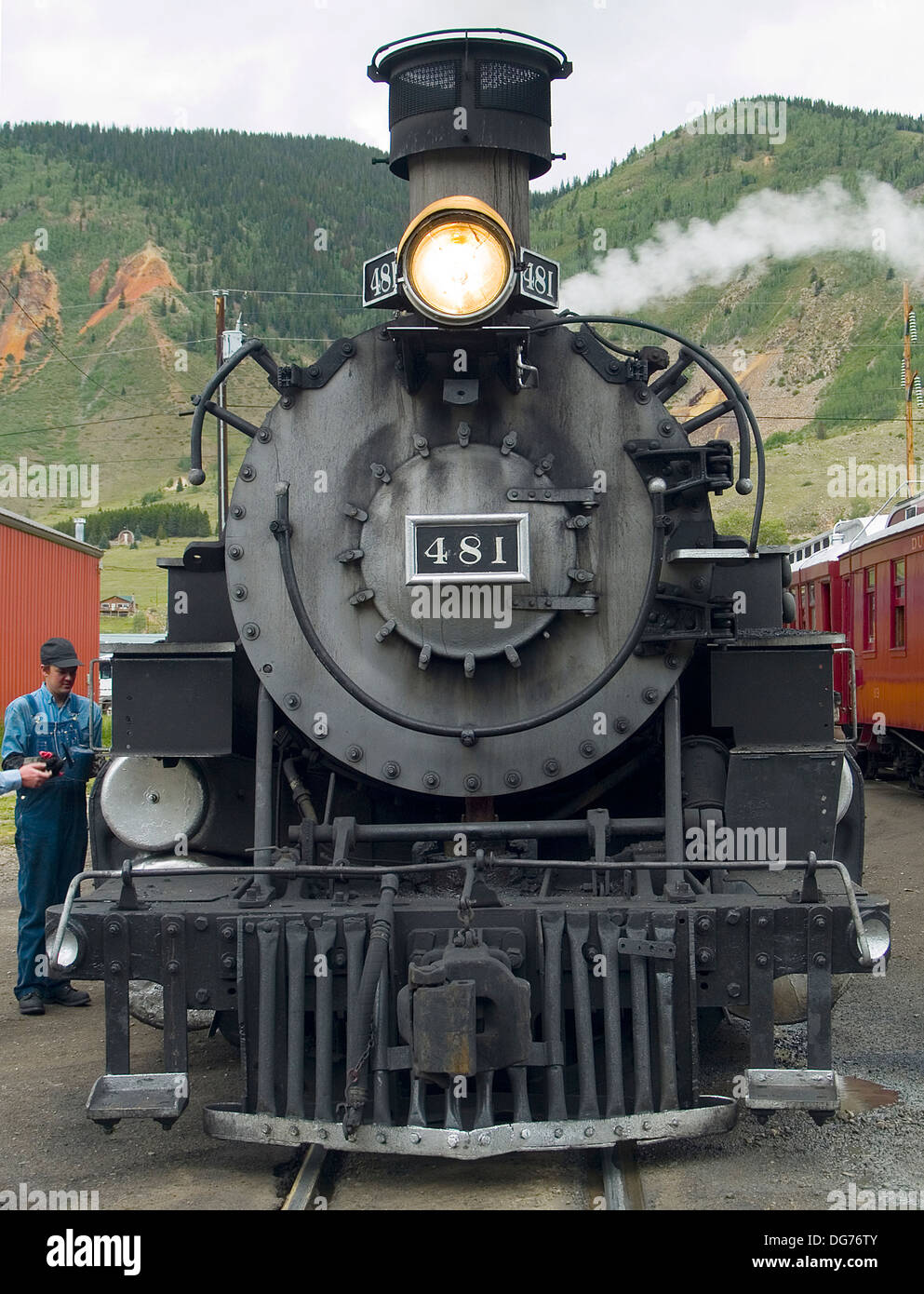 Die Dampfmaschine-Lokomotive der Durango und Silverton Railroad, Colorado Stockfoto