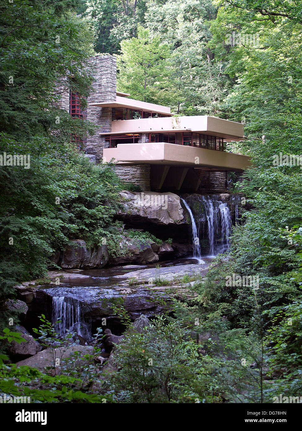 Frank Lloyd Wrights Fallingwater Zuhause, Ohiopyle, Pennsylvania Stockfoto