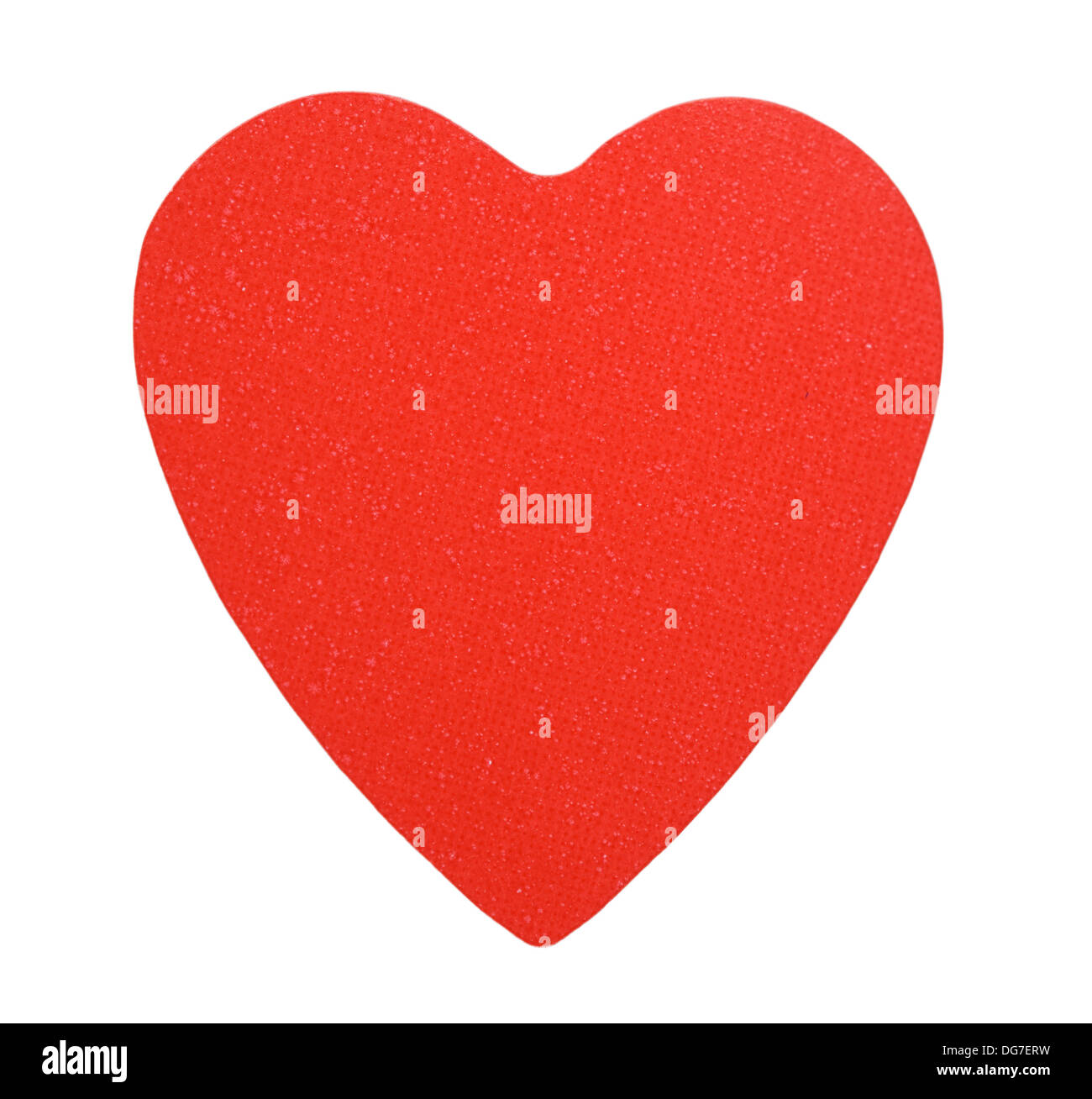 Papier rotes Herz isoliert auf einem weißen Hintergrund. Stockfoto