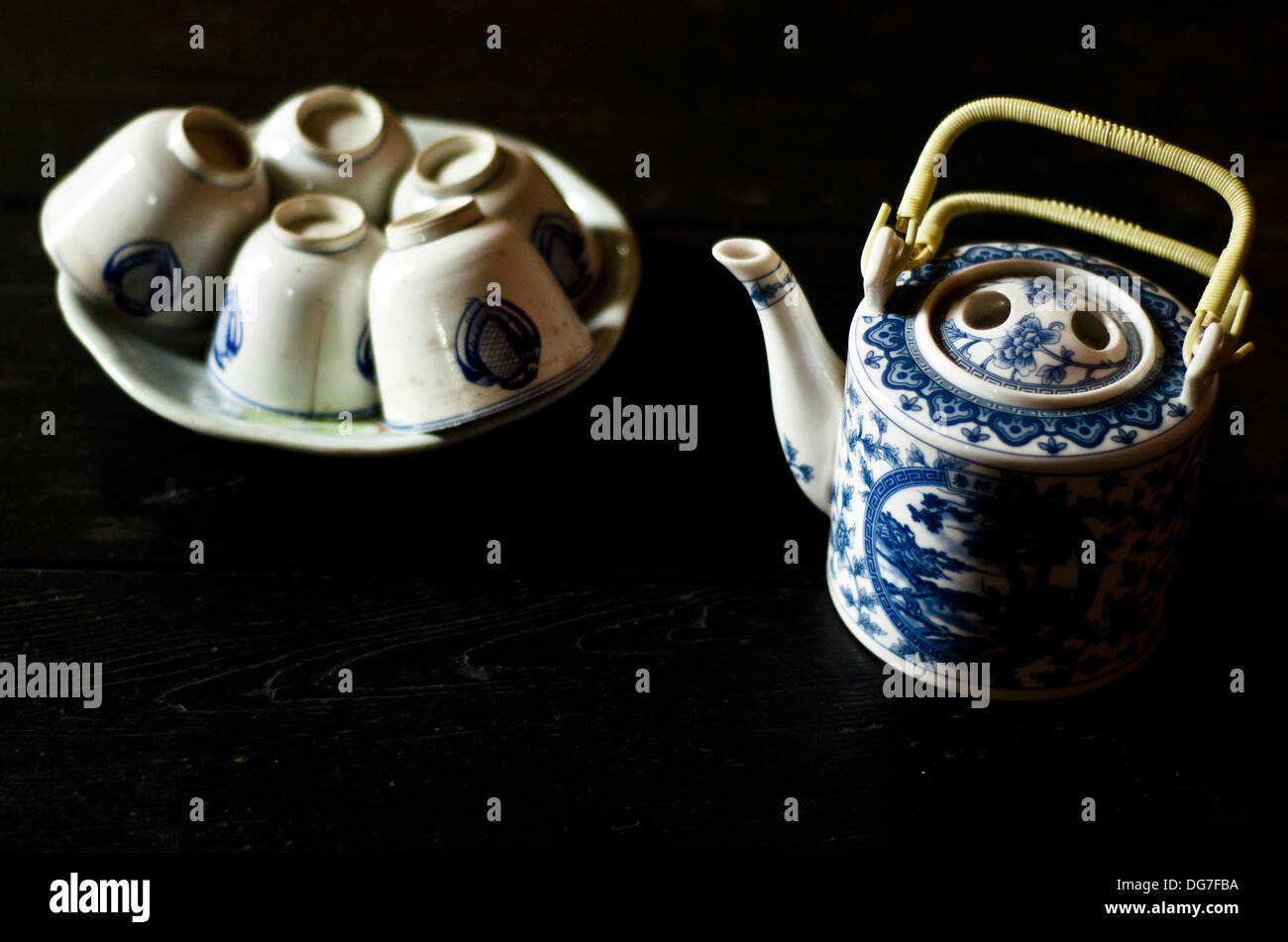Chinesischen Topf und Tee Tassen Stockfoto
