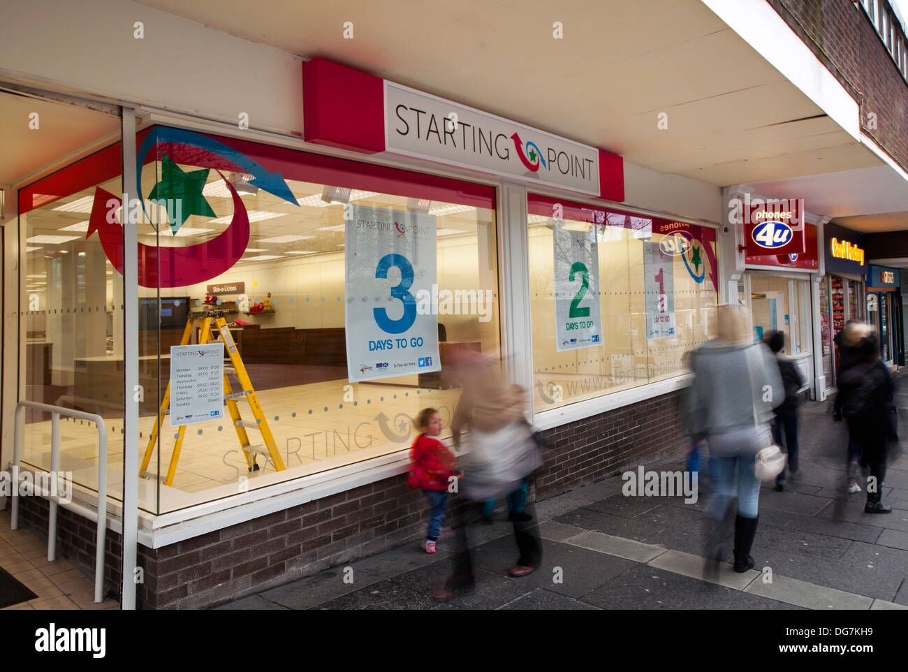 Ausgangspunkt ist eine innovative Regelung durch die Innenstadt Aktivitäten, eine Regeneration für Business Start-ups Airdrie, North Lanarkshire, Großbritannien ausgestoßen Stockfoto