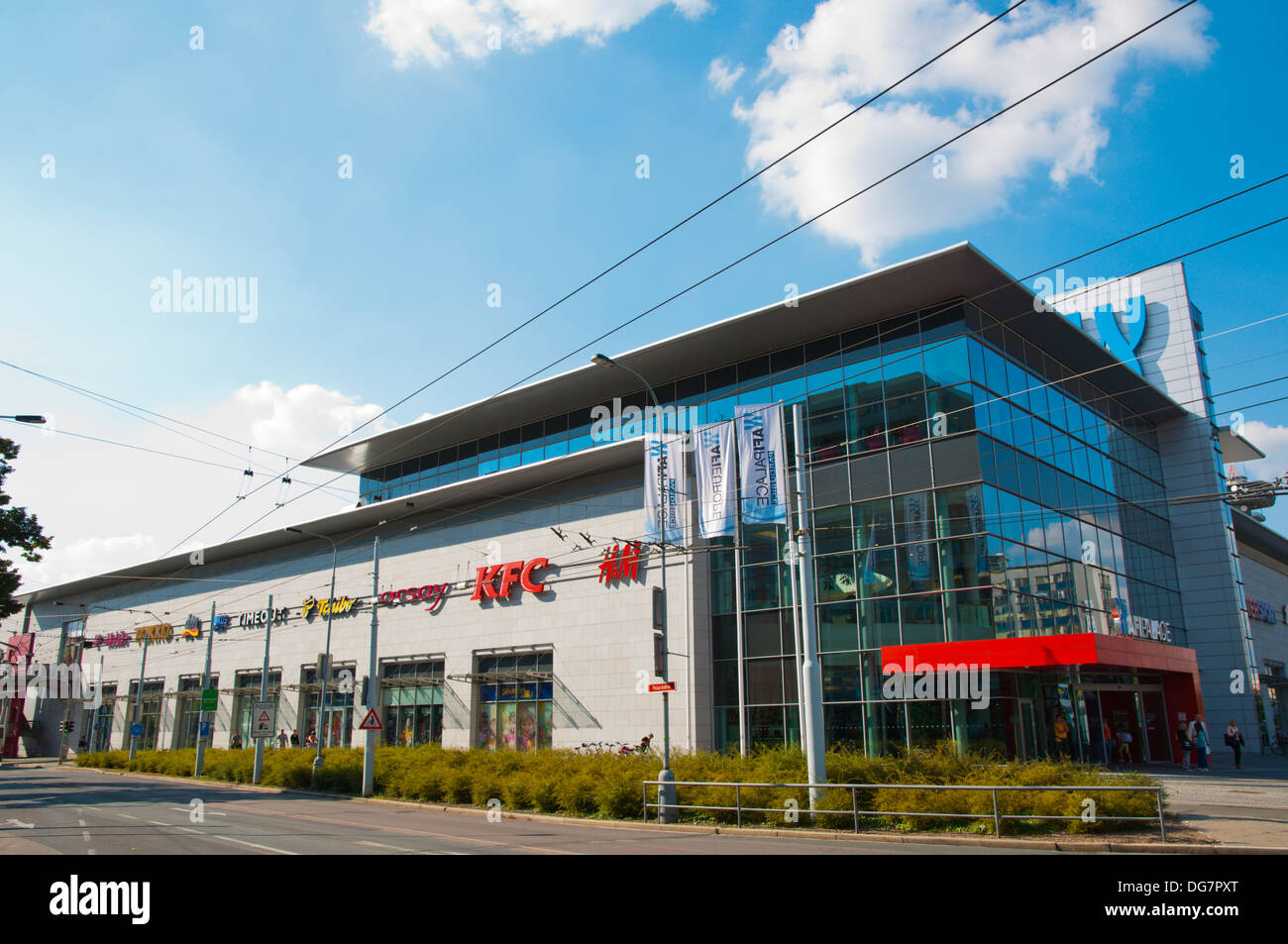 AFI-Palast, die Einkaufsstraßen zentrale Masarykovo Namesti Platz Pardubice Stadt Böhmen Tschechien Osteuropa Stockfoto