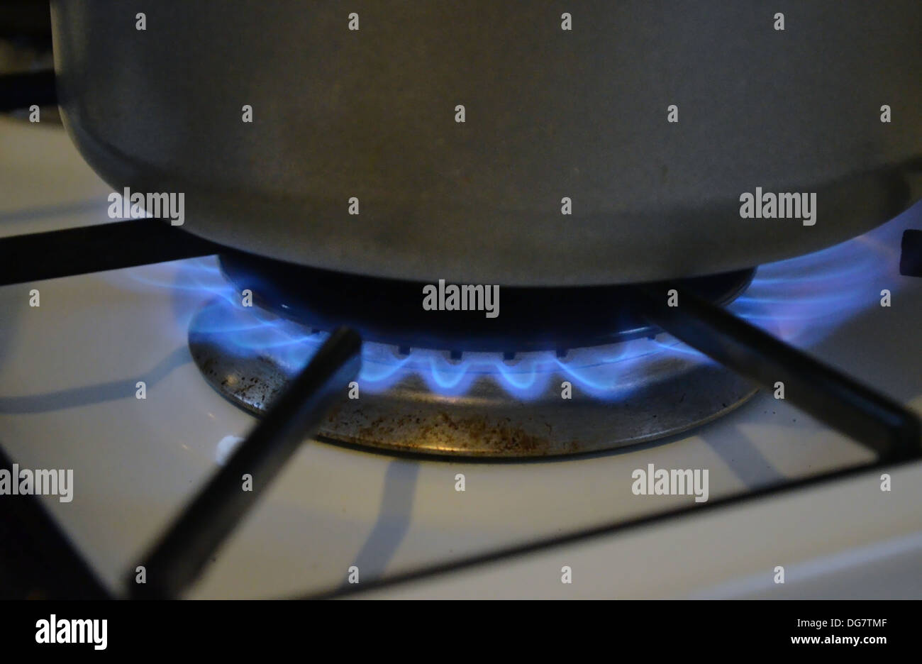 Pfanne auf Kochen Stockfoto