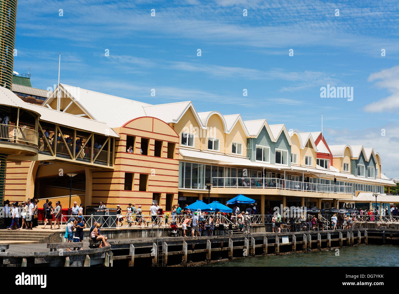 Queens Wharf am Australia Day. Stockfoto