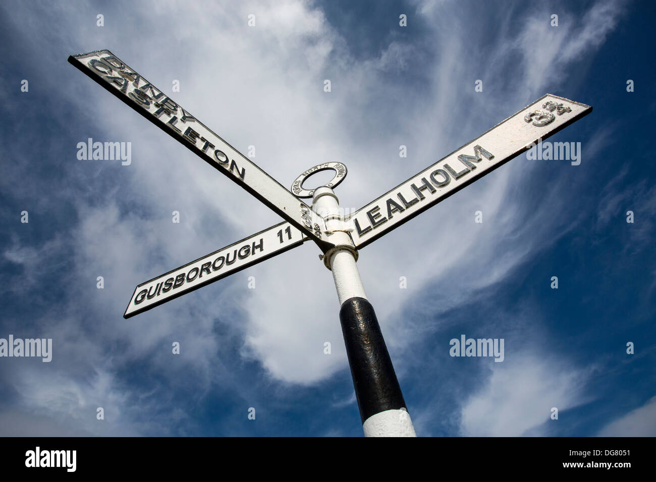 Finger-Post North Riding of Yorkshire Wegweiser auf Danby Moor Stockfoto