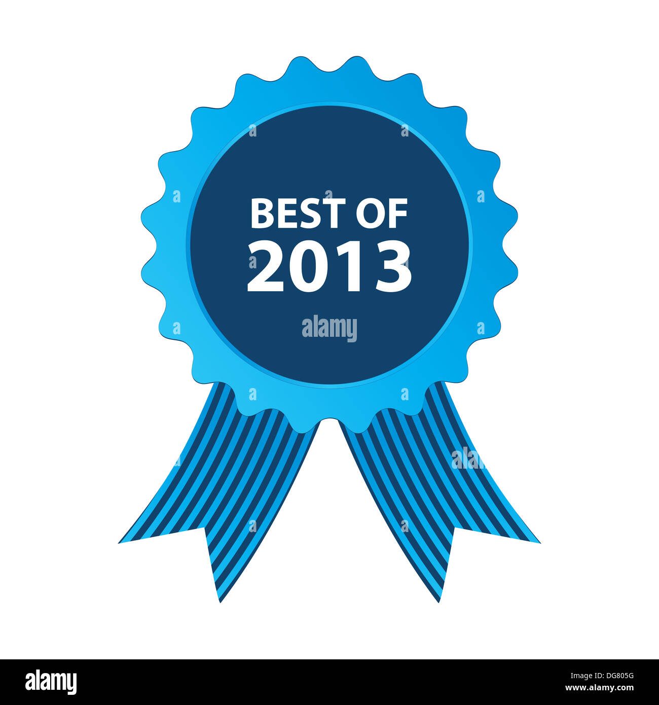 blaue beste 2013 Abzeichen mit Band Stockfoto