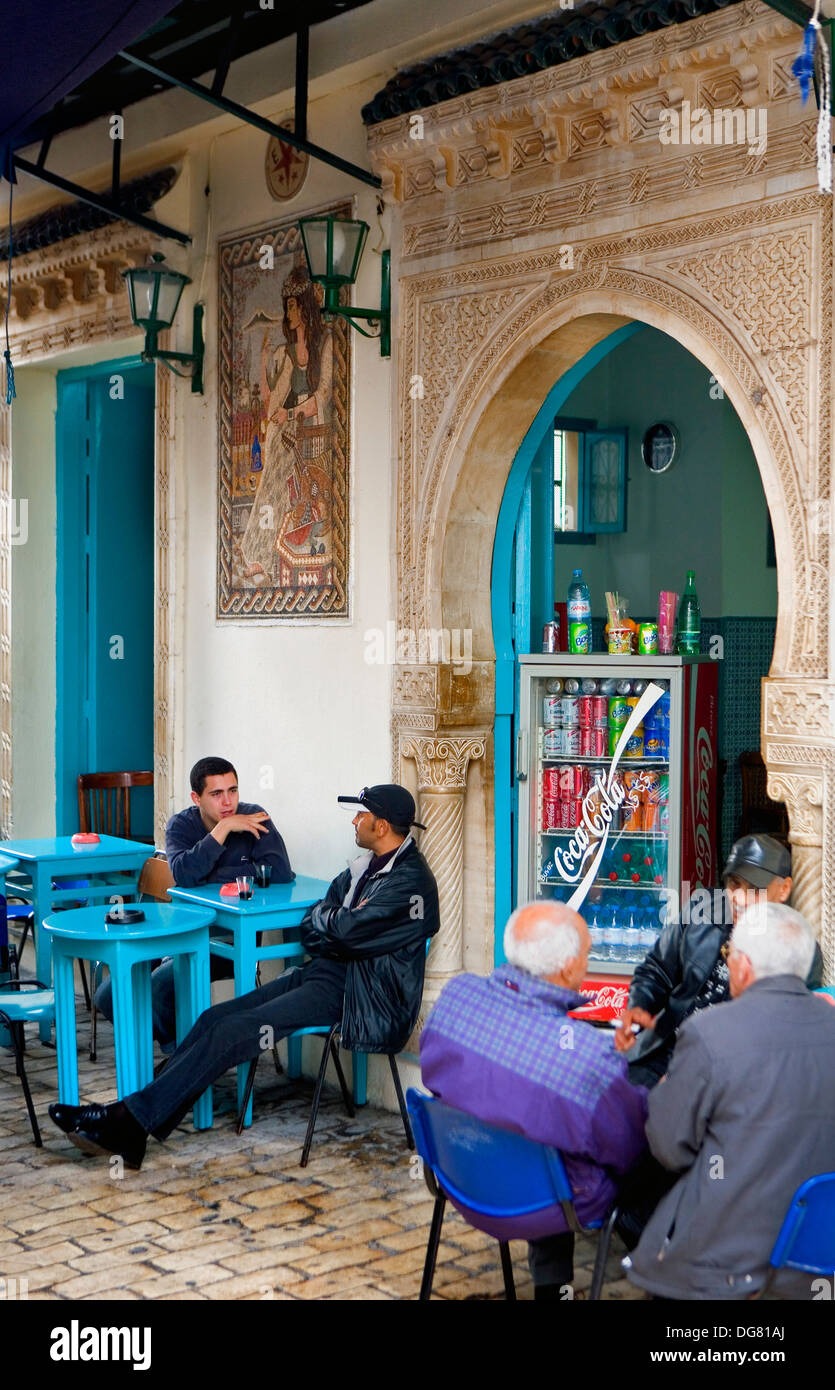 Tunez: Sousse. Cafe el Mrz 22 Rue del Mar Stockfoto