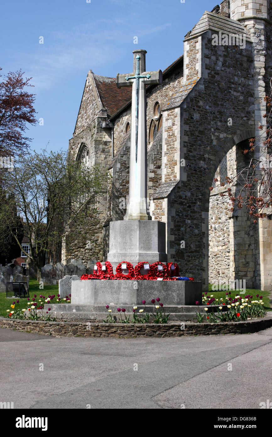 Krieg MEMORIAL AT St MARY THE VIRGIN CHURCH. RYE EAST SUSSEX UK. Stockfoto