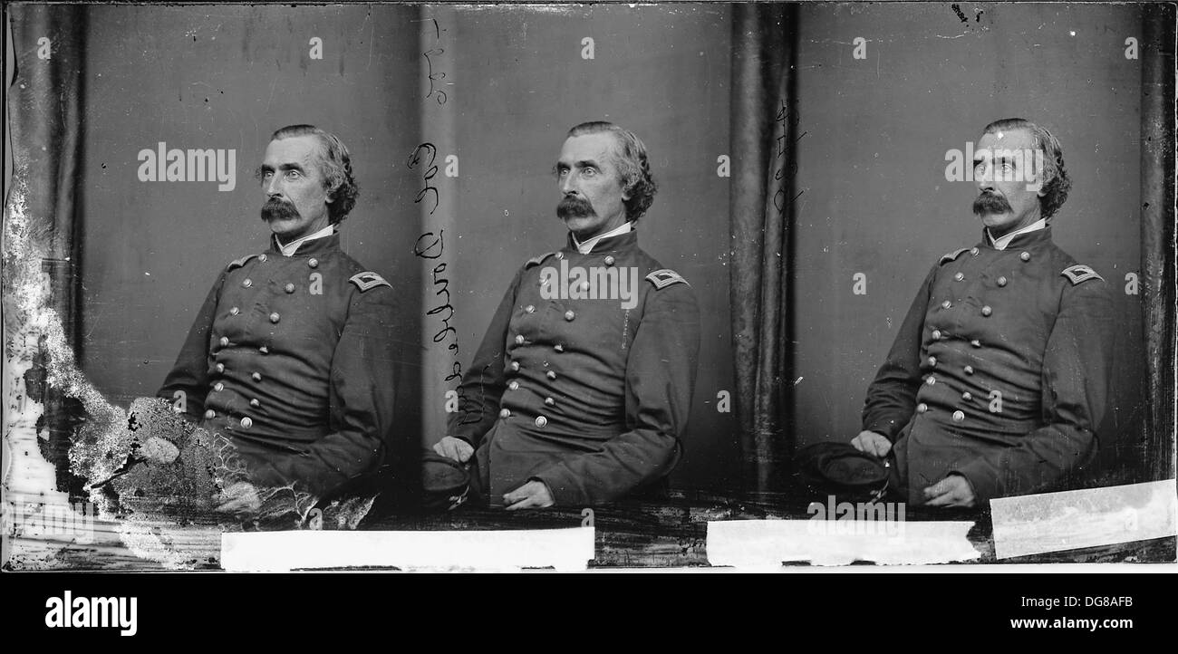 Dieses Bild ist von Oberst Ulysses Doubleday, einer bedeutenden Persönlichkeit in der US-Militärgeschichte, die wahrscheinlich mit dem Bürgerkrieg in Verbindung steht. Er ist bekannt für seine Rolle in der Union Army und seine Beiträge zur militärischen Führung. Stockfoto