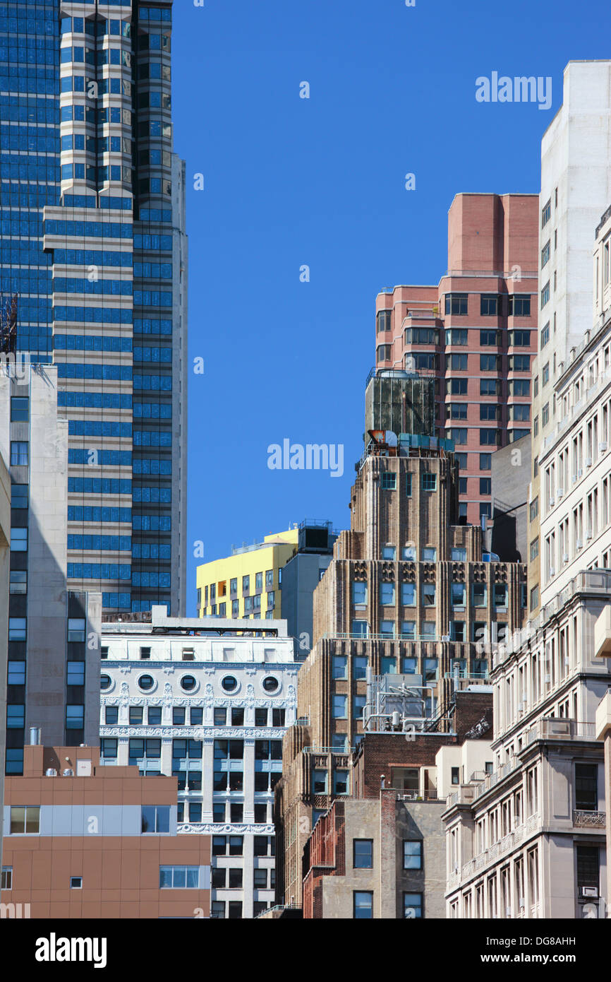 Senken Sie Manhattan Gebäude, New York City, USA. Stockfoto