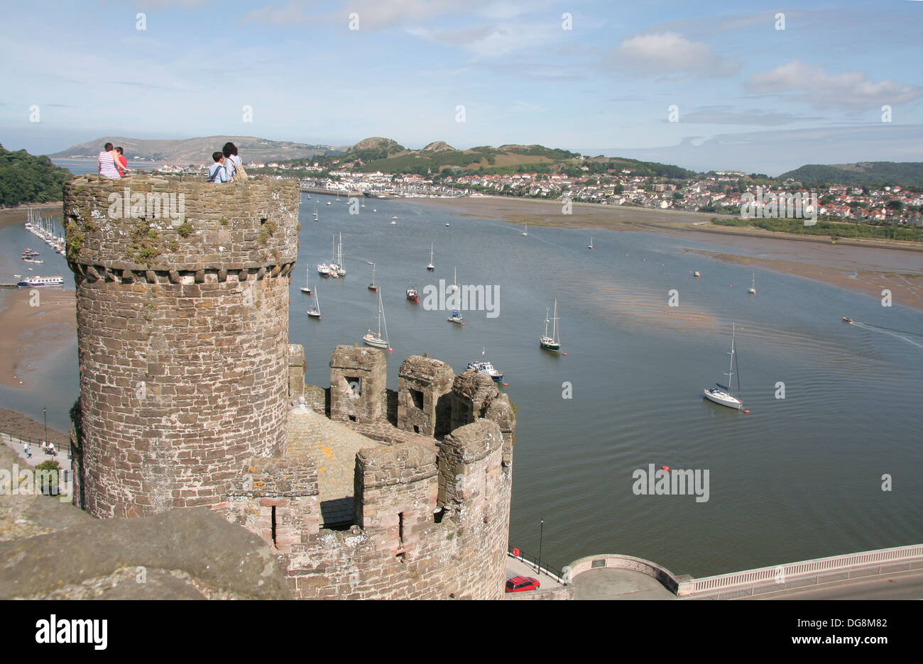 Conwy-Mündung von Conwy Castle Conwy Wales UK Stockfoto