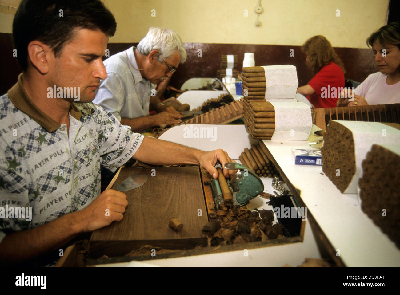 Herstellung von Zigarren, La Palma, Kanarische Inseln, spanischen Inselgruppe im Atlantischen Ozean Stockfoto