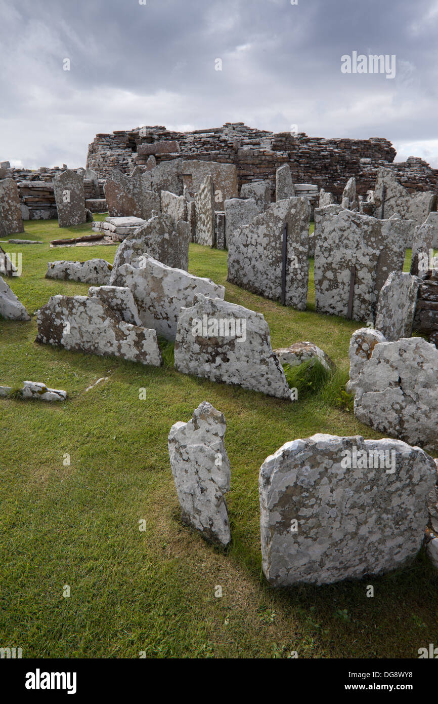 Broch von Gurness, prähistorische Stätte in Orkney Scotland UK Stockfoto
