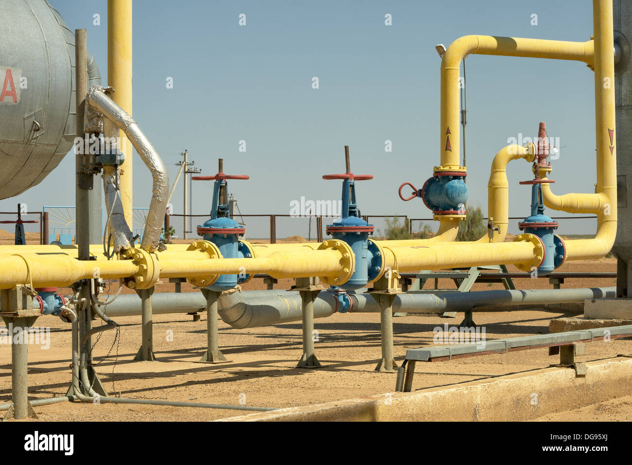 Industrie, Pipeline, Gas, Metall, Ausrüstung, Kraftstoff, Rohr, Technologie, Industrie, Natur, Rohrleitungen, Stahl, Rohr, Bolzen, Verbindung, f Stockfoto