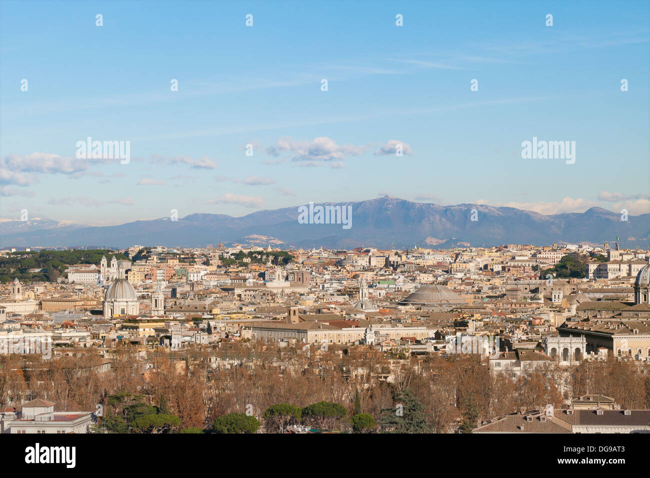 Panoramablick auf Rom vom Gianicolo, Gianicolo, Rom, Italien Stockfoto