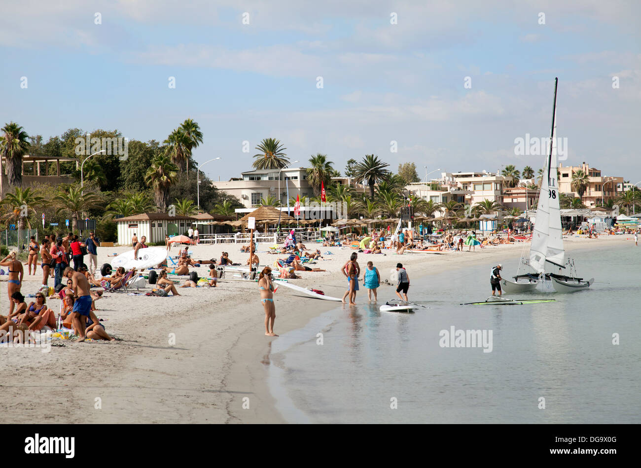 Poetto Strand von Marina in Cagliari auf Sardinien Stockfoto