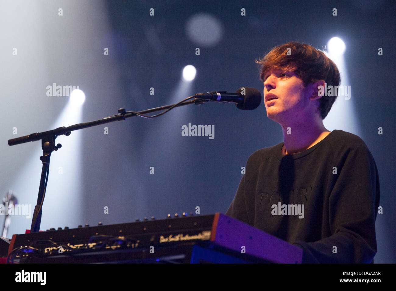 Englische elektronische Sänger James Blake führt am Zürich Openair 2013. Stockfoto