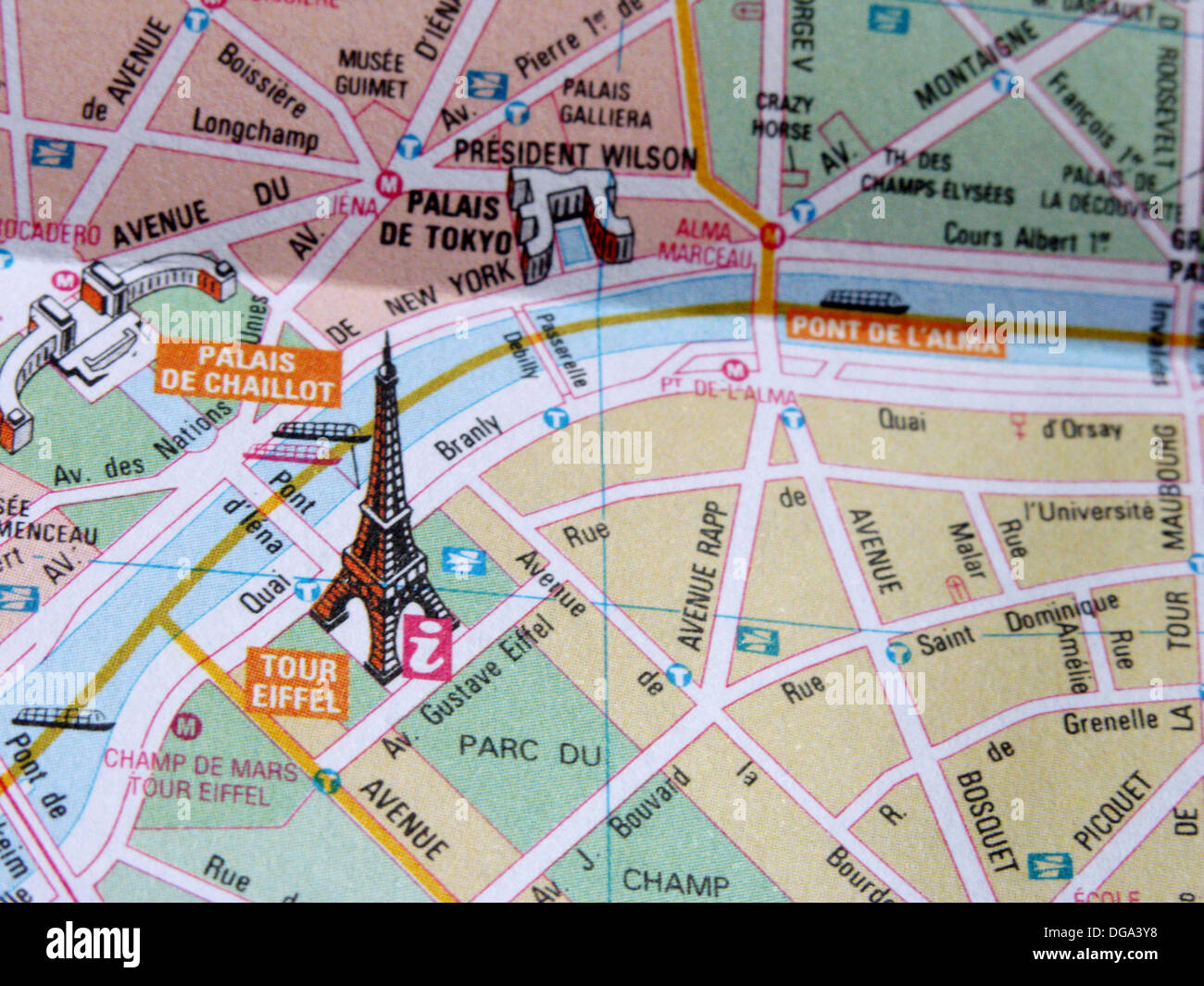 Paris Stadtplan Stockfotografie Alamy