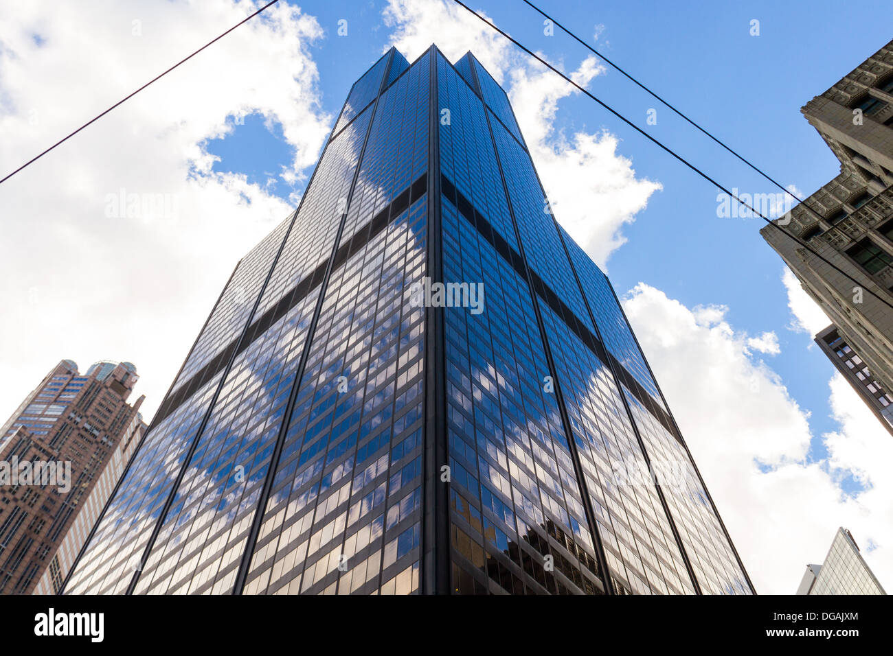 Blickte zu Willis Tower, Chicago, USA Stockfoto