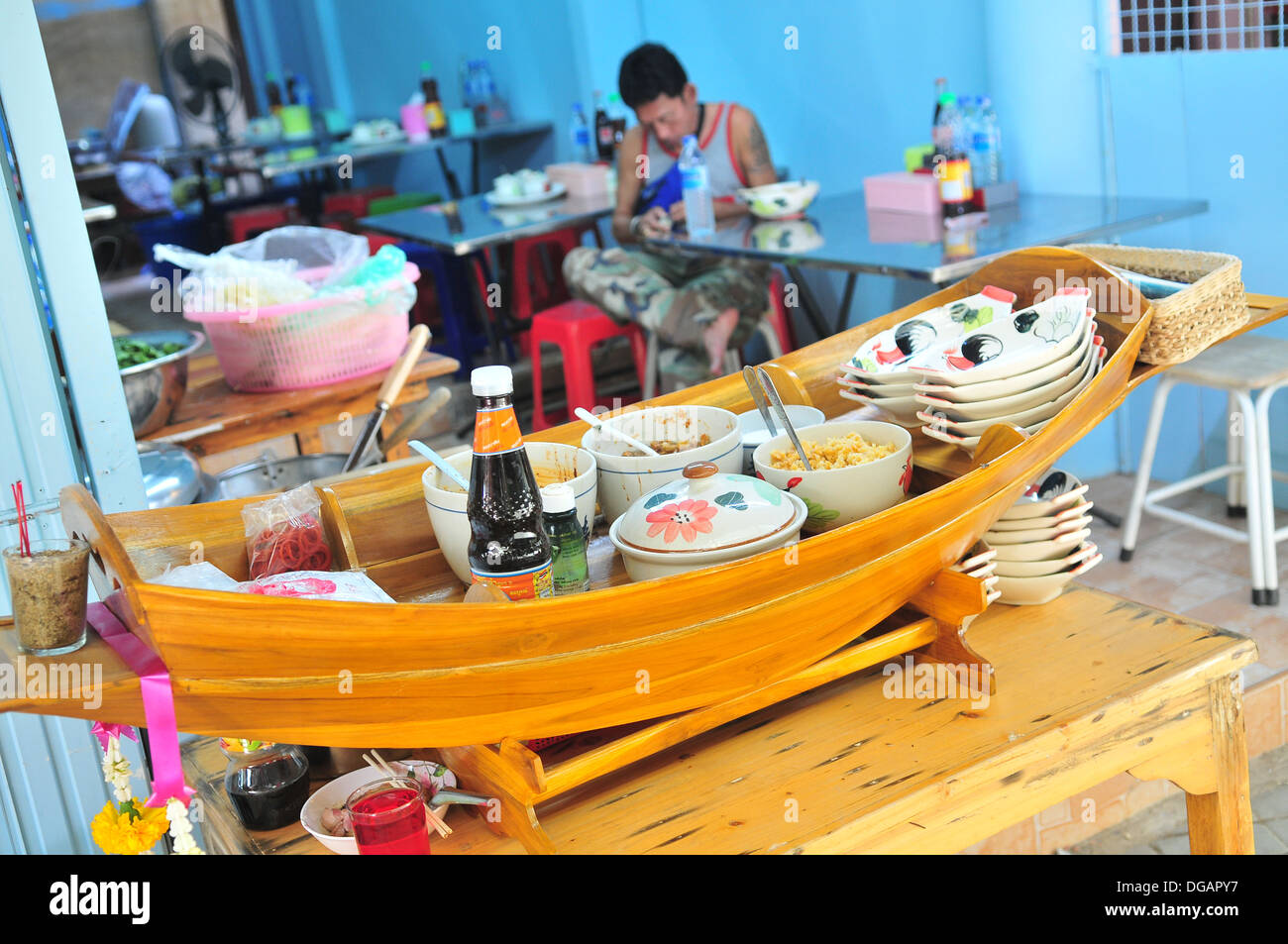 Geschmack von Thailand - Boot Nudel Stall (Kway Teow Rue) Stockfoto