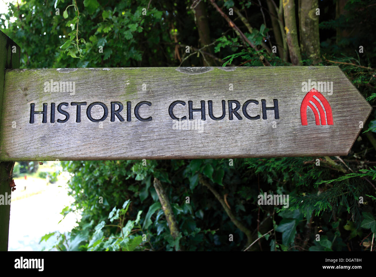 Historische Kirche unterzeichnen, Shimpling Dorf, Norfolk County, England, Großbritannien, UK Stockfoto