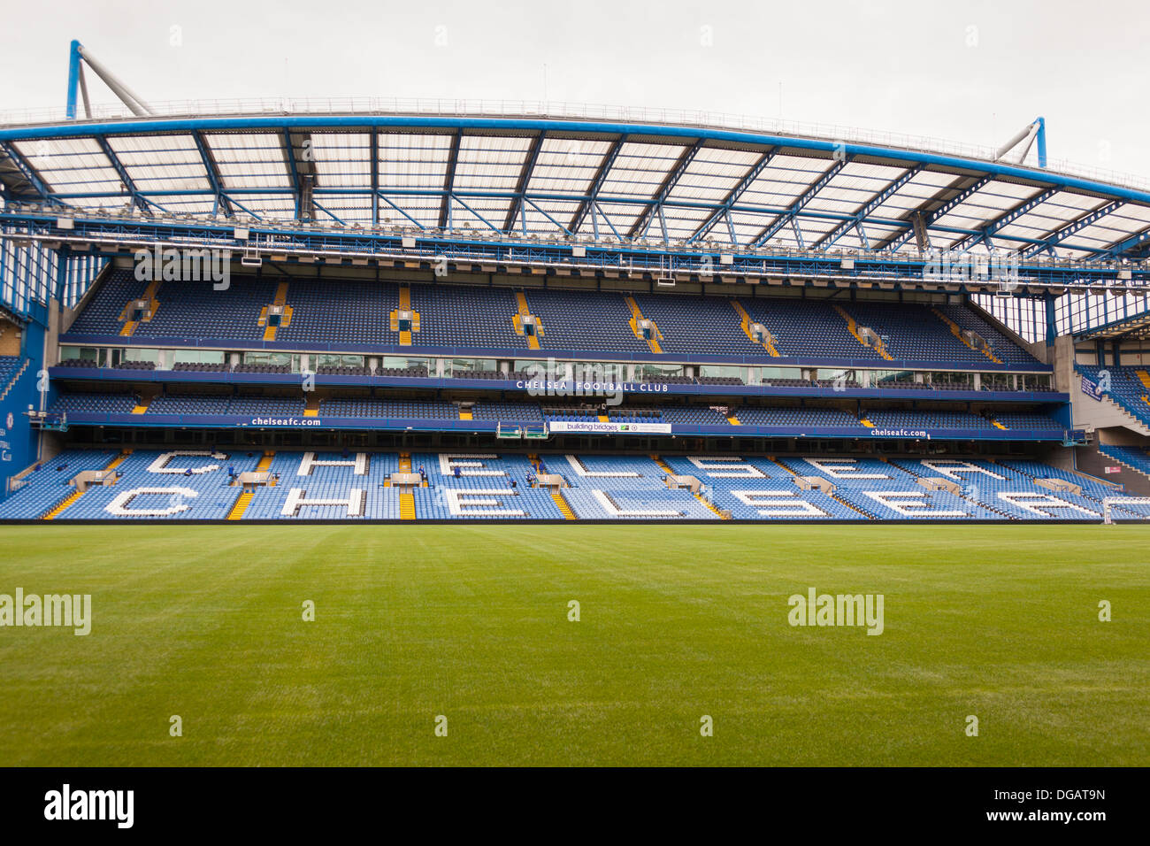 Der West Stand, Chelsea Football Club, Stamford Bridge, Chelsea, London, England Stockfoto