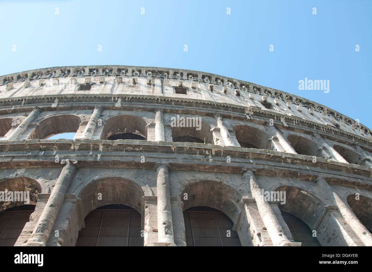 Das Kolosseum oder Kolosseum, auch bekannt als das flavische Amphitheater in Rom Italien Stockfoto