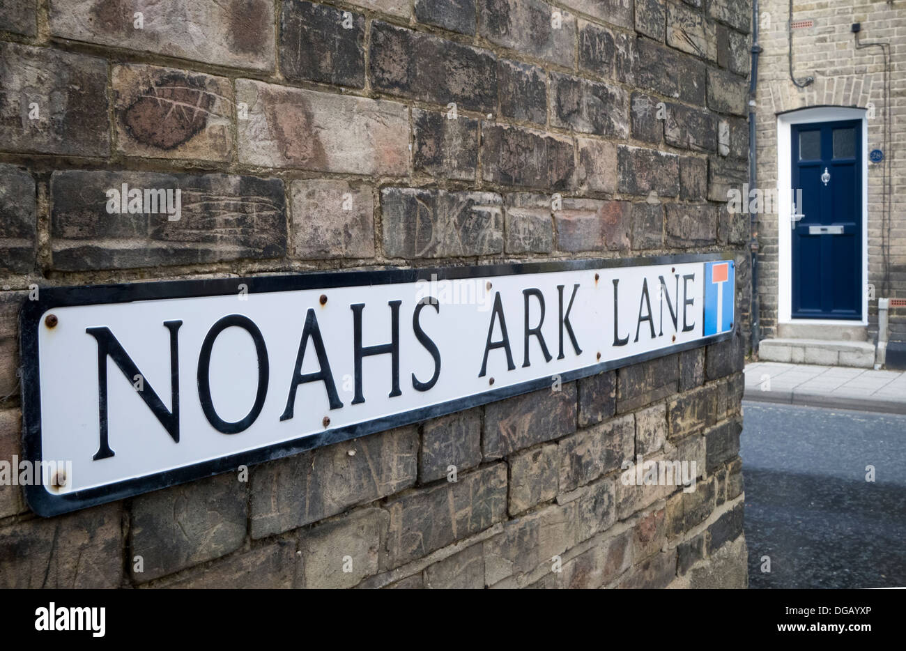 Biblische Bedeutung: Noahs Arche Lane, eine schmale Gasse (breit genug für zwei Rinder, nebeneinander gehen) in Sudbury, England. Stockfoto