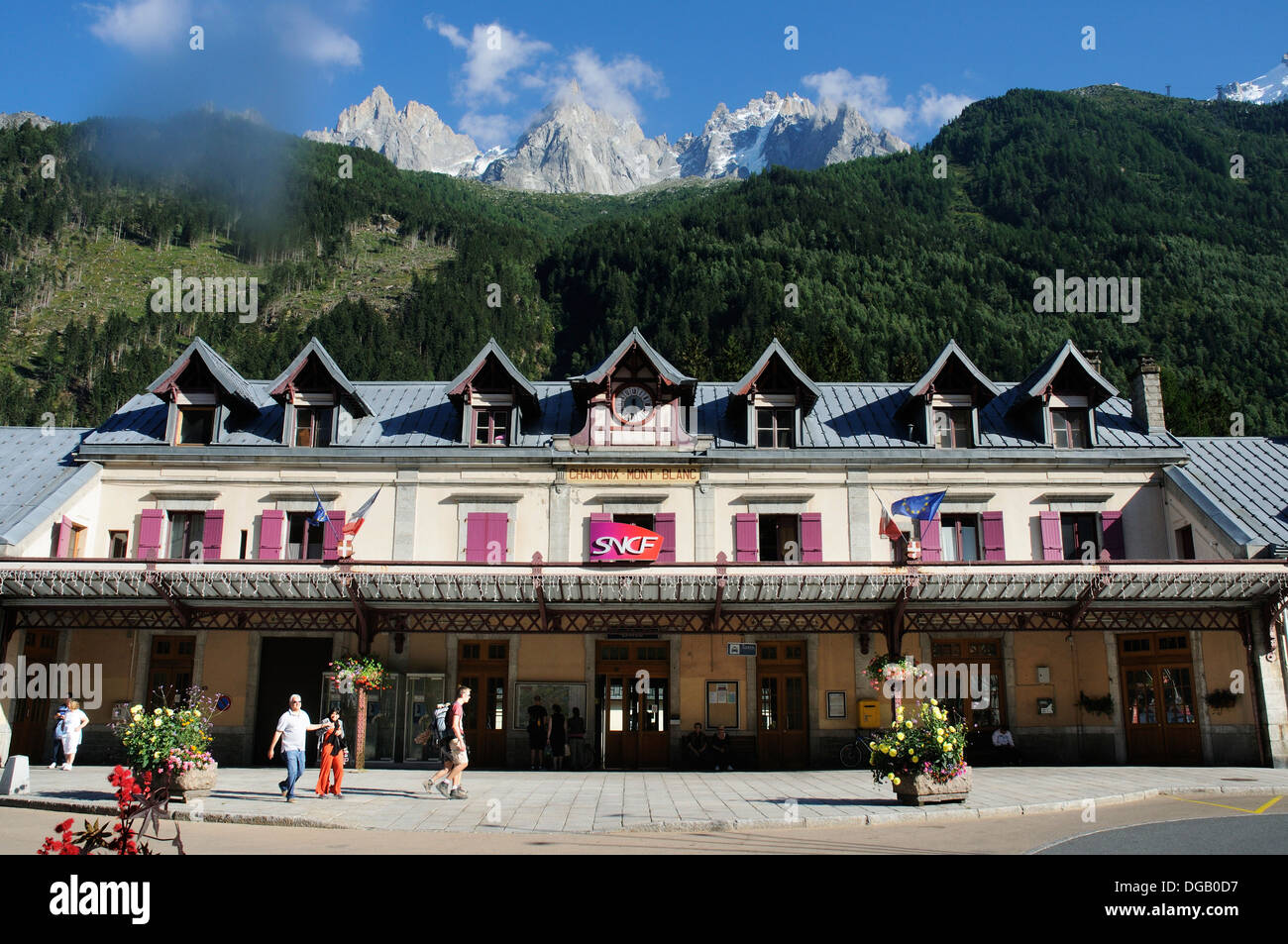 Chamonix-Mont Blanc Bahnhof, Frankreich Stockfoto