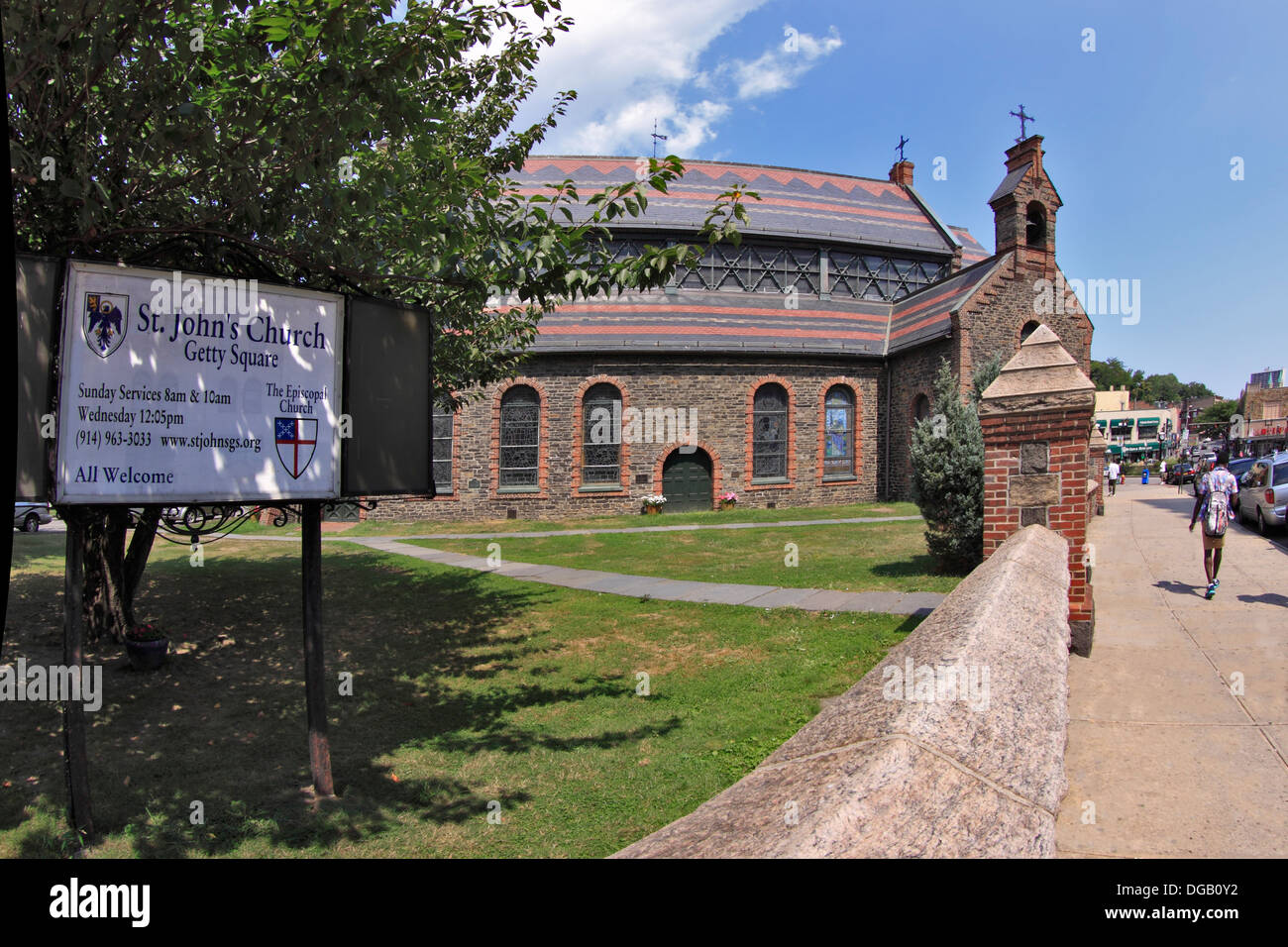 St. Johns Episcopal Church Getty Square Yonkers New York Stockfoto