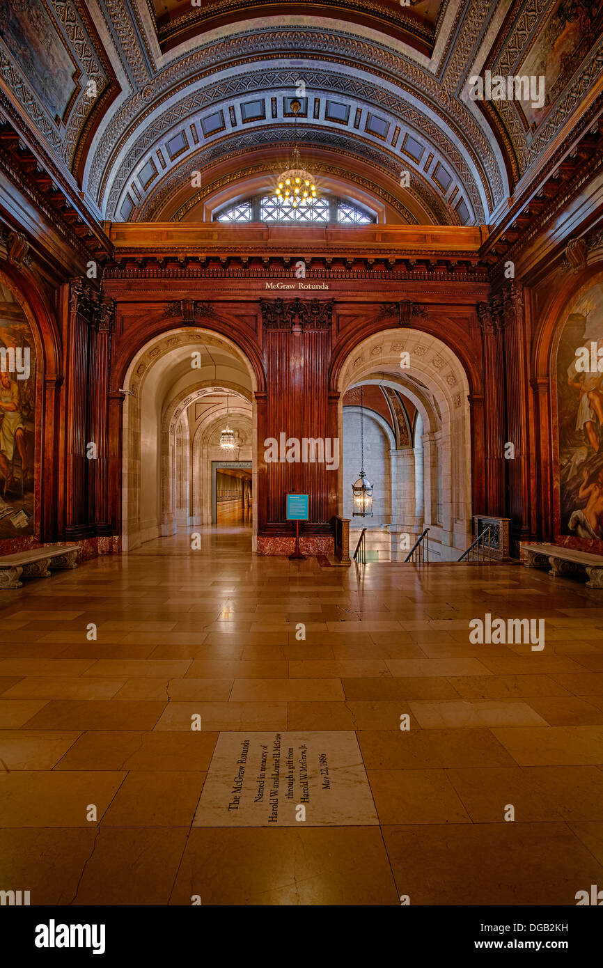 McGraw Rotunde Halle auf dem Stephen A. Schwarzman Gebäude bekannt als der wichtigste Zweig der New York Public Library. Stockfoto