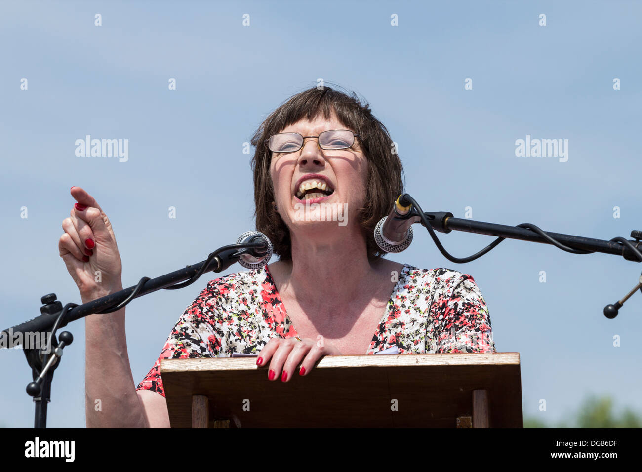 Frances O'Grady, General Secretary fuer der TUC, eines der Gastredner bei der Durham Miner Gala. 2013 Stockfoto