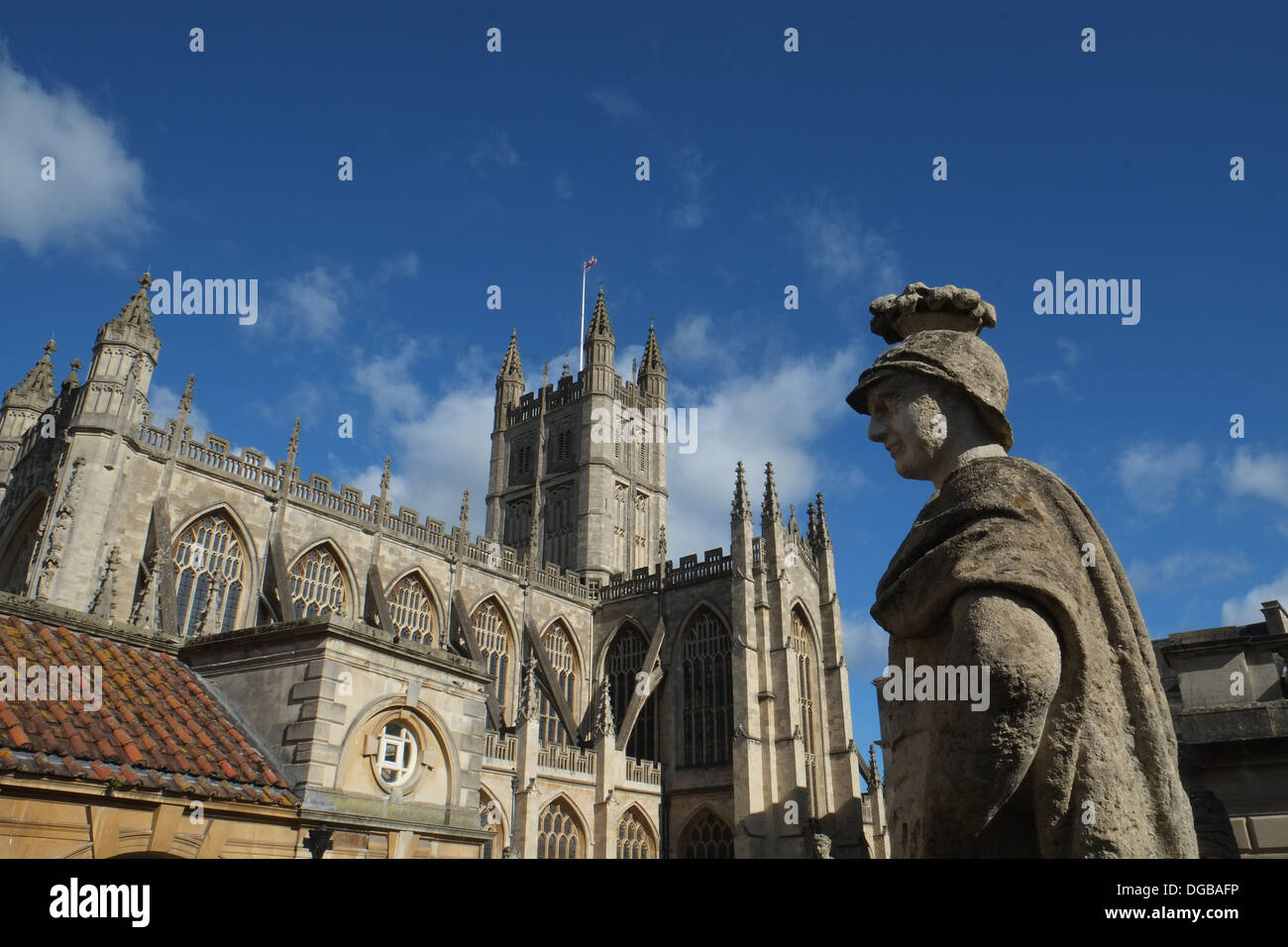 Die Abbey Church of Saint Peter and Saint Paul, Bath, Bath Abbey, umgangsprachlich ist eine anglikanische Kirche in Somerset, En Stockfoto