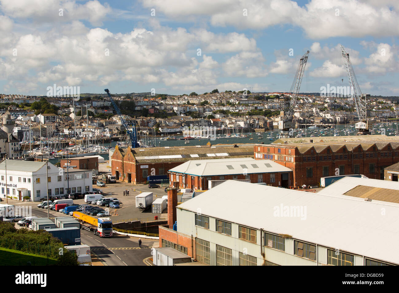 Die Docks in Falmouth, Cornwall, UK. Stockfoto