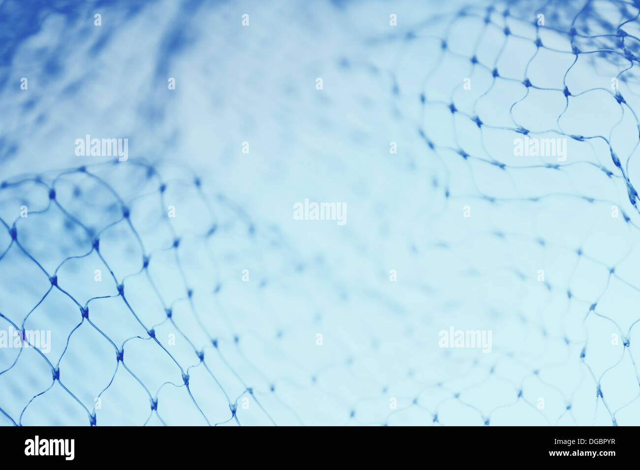 Nahaufnahme des abstrakten blau Fischnetz Stockfoto