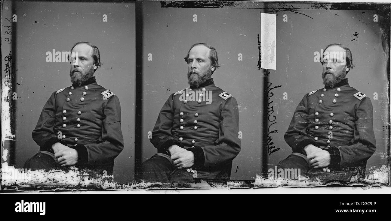 Ein Porträt von General Darius N. Couch, einem Offizier der Union Army während des Amerikanischen Bürgerkriegs. Er spielte eine wichtige Rolle in der militärischen Strategie und Führung in mehreren Schlüsselschlachten. Stockfoto