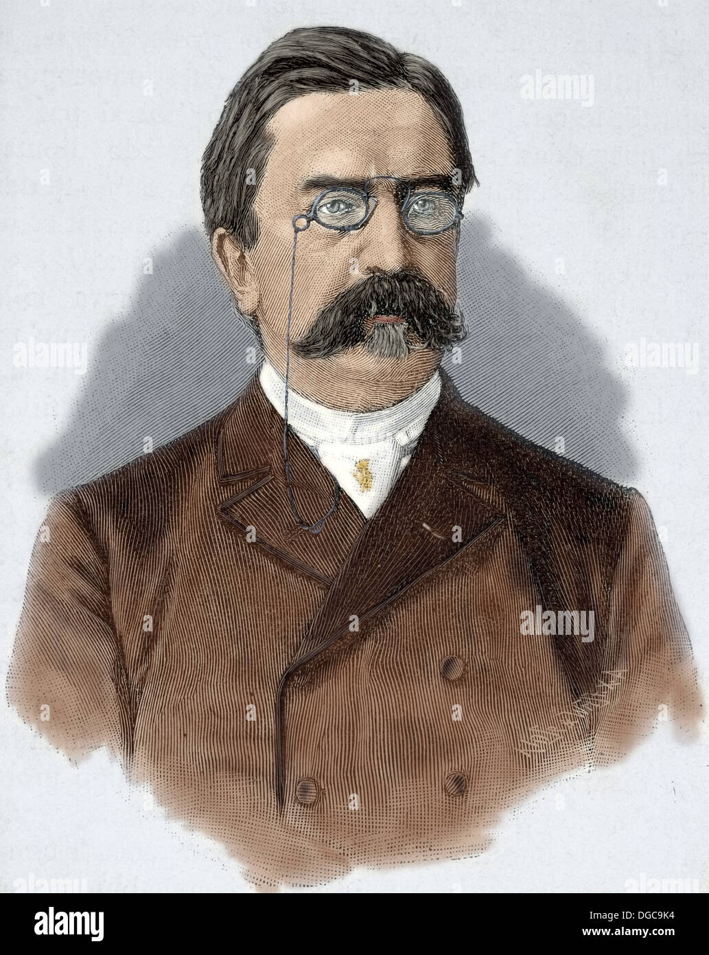 Karl Heinrich von Boetticher (1833-1907). Deutsche konservative Politiker. Gravur in die Universalgeschichte, 1885. Farbige. Stockfoto