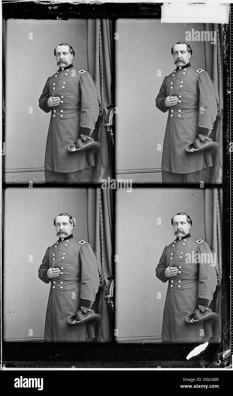 General Edward Ferrero, eine wichtige Militärfigur während des Bürgerkriegs, wird auf diesem Bild dargestellt. Ferrero war bekannt für seine Führung in der Union Army, insbesondere in den afroamerikanischen Regimentern, und seine Beiträge zum Bürgerkrieg. Stockfoto