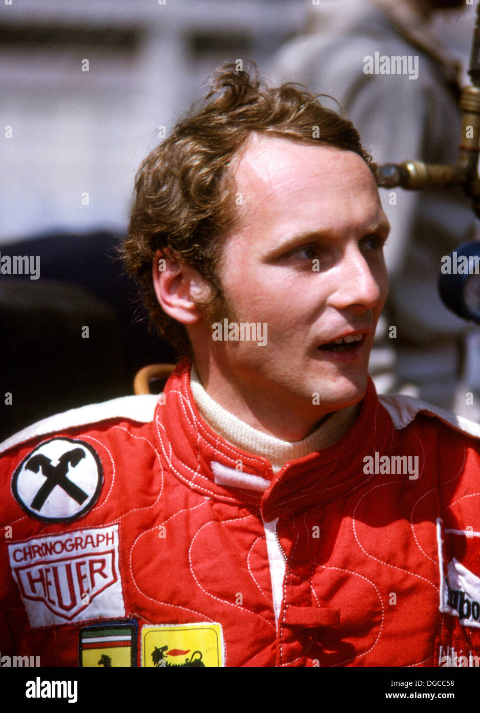 Niki Lauda, österreichischer Rennfahrer, Formel 1 World Championship 3 Mal  im Jahr 1975, 1977 & 1984 gewonnen hat. Fotografiert im Jahr 1975  Stockfotografie - Alamy