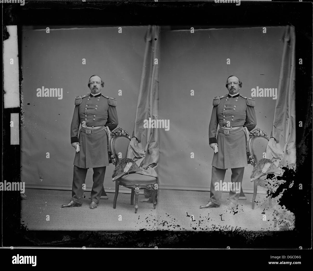 Ein Portraitfoto von General Henry D. Wallen, das sein Bild eines prominenten Militärführers einfängt. Stockfoto