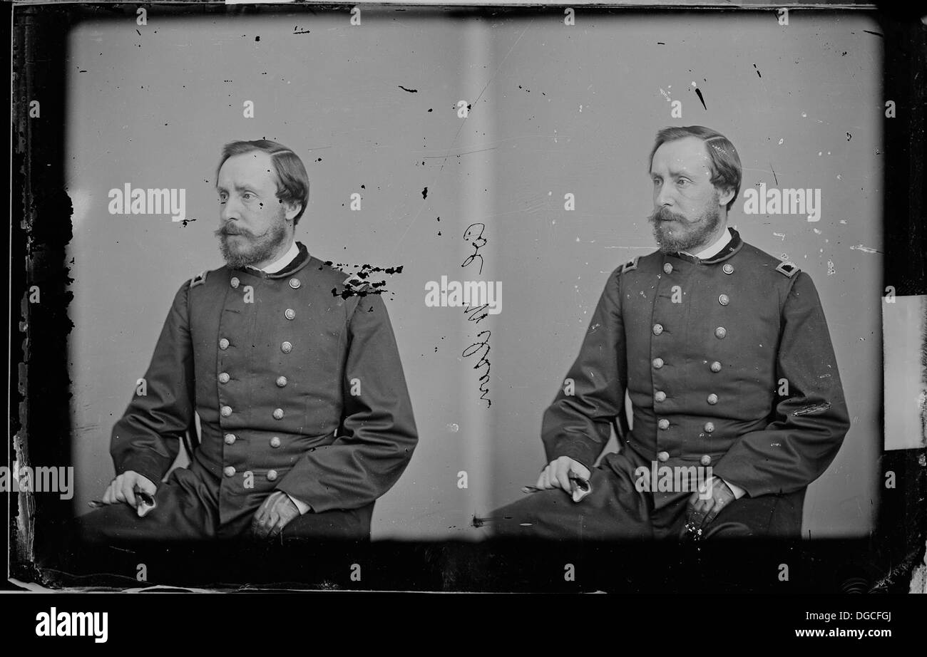 Eine Fotografie von General James G. Wilson, einem prominenten Militärführer, wahrscheinlich während eines bedeutenden Zeitpunkts seines Dienstes in der US-Geschichte. Stockfoto