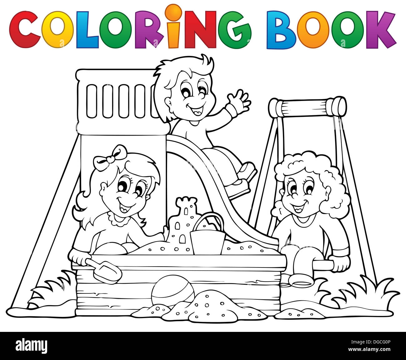 Malvorlagen Spielplatz Buchthema 1 - Bild-Darstellung Stockfotografie
