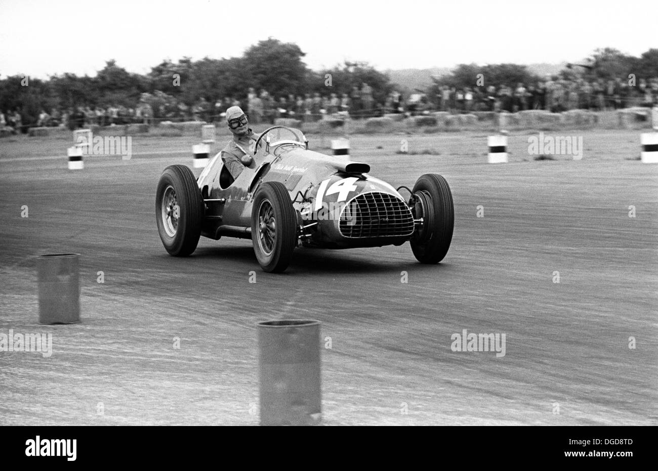 Peter Whitehead fahren Ferrari V12 von Tony Vandervell gekauft. British Grand Prix Silverstone, England 14. Juli 1951. Stockfoto