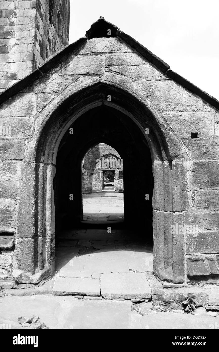Antike Ruinen, St. Thomas Becket Kirche, Heptonstall, West Yorkshire, Nord-England, UK Stockfoto