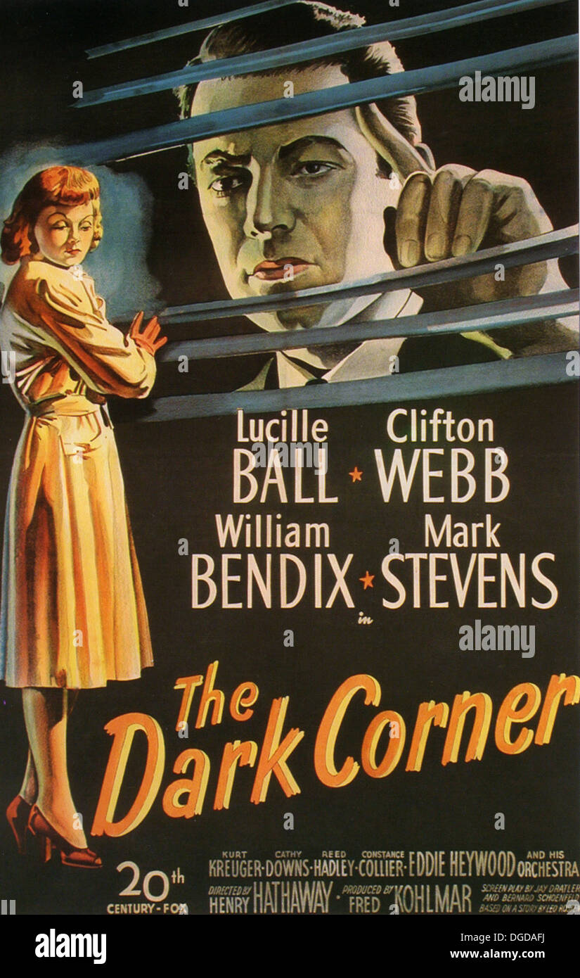 DIE dunklen Ecke Plakat für 1946 20th Century Fox Film mit Lucille Ball und Clifton Webb Stockfoto