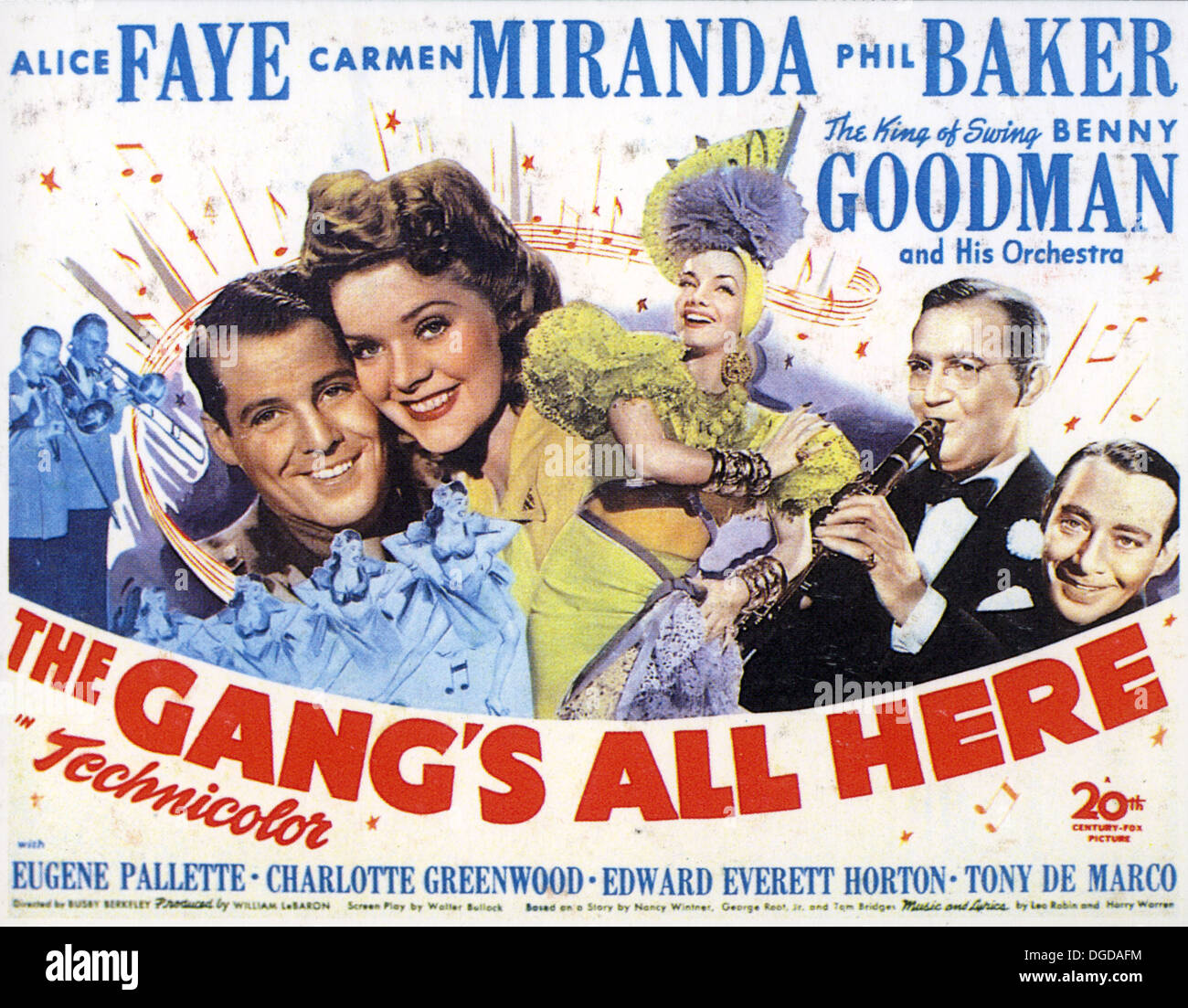 DIE Bande hier alle Poster für 1943 20th Century Fox Film mit Alice Faye und Carmen Miranda Stockfoto