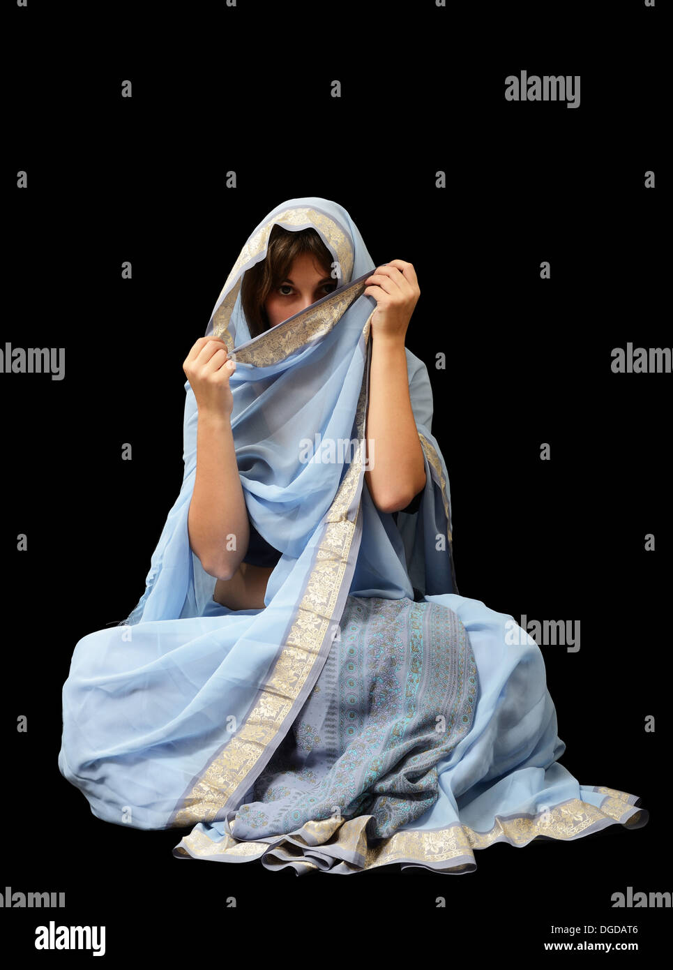 Kaukasischen Frau in der malaysischen sari Stockfoto